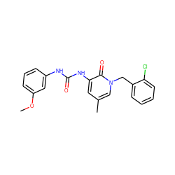 COc1cccc(NC(=O)Nc2cc(C)cn(Cc3ccccc3Cl)c2=O)c1 ZINC000064528289