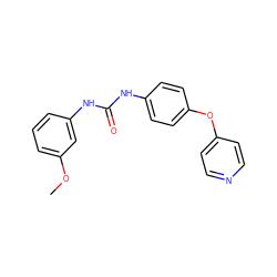 COc1cccc(NC(=O)Nc2ccc(Oc3ccncc3)cc2)c1 ZINC000040897376