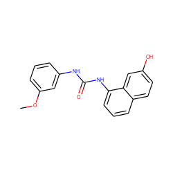 COc1cccc(NC(=O)Nc2cccc3ccc(O)cc23)c1 ZINC000071341064