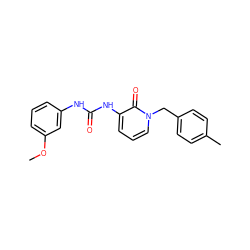 COc1cccc(NC(=O)Nc2cccn(Cc3ccc(C)cc3)c2=O)c1 ZINC000001354097