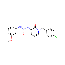 COc1cccc(NC(=O)Nc2cccn(Cc3ccc(Cl)cc3)c2=O)c1 ZINC000001354120