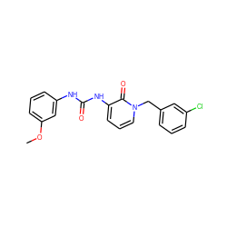 COc1cccc(NC(=O)Nc2cccn(Cc3cccc(Cl)c3)c2=O)c1 ZINC000064528096