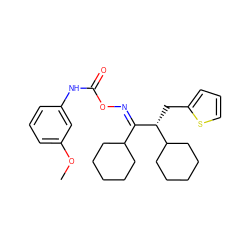 COc1cccc(NC(=O)O/N=C(\C2CCCCC2)[C@H](Cc2cccs2)C2CCCCC2)c1 ZINC000058512061