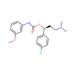 COc1cccc(NC(=O)O[C@@H](CCN(C)C)c2ccc(Cl)cc2)c1 ZINC000013684812