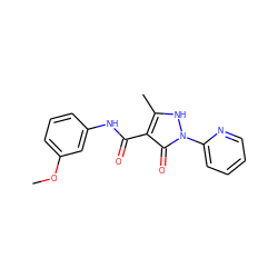 COc1cccc(NC(=O)c2c(C)[nH]n(-c3ccccn3)c2=O)c1 ZINC000137764008