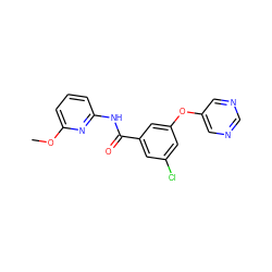 COc1cccc(NC(=O)c2cc(Cl)cc(Oc3cncnc3)c2)n1 ZINC000096939141