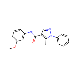 COc1cccc(NC(=O)c2cnn(-c3ccccc3)c2C)c1 ZINC000000385020