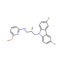 COc1cccc(NC[C@H](F)Cn2c3ccc(Br)cc3c3cc(Br)ccc32)n1 ZINC000169347610