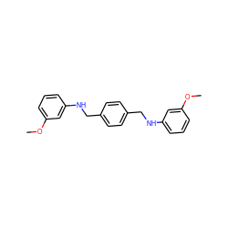 COc1cccc(NCc2ccc(CNc3cccc(OC)c3)cc2)c1 ZINC000028863082