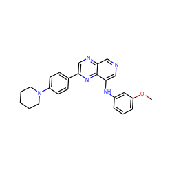 COc1cccc(Nc2cncc3ncc(-c4ccc(N5CCCCC5)cc4)nc23)c1 ZINC000200660897