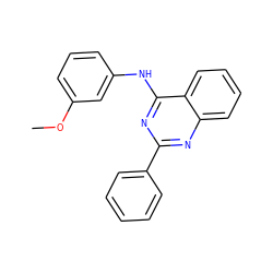 COc1cccc(Nc2nc(-c3ccccc3)nc3ccccc23)c1 ZINC000005637742