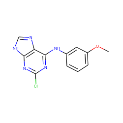 COc1cccc(Nc2nc(Cl)nc3[nH]cnc23)c1 ZINC000040937719