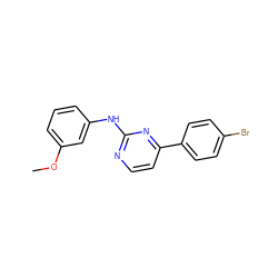 COc1cccc(Nc2nccc(-c3ccc(Br)cc3)n2)c1 ZINC000103300958