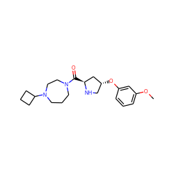 COc1cccc(O[C@@H]2CN[C@@H](C(=O)N3CCCN(C4CCC4)CC3)C2)c1 ZINC000049088303