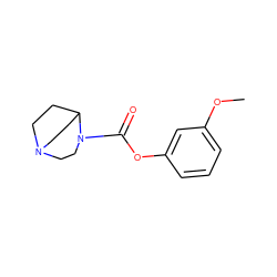 COc1cccc(OC(=O)N2CCN3CCC2CC3)c1 ZINC000043060961