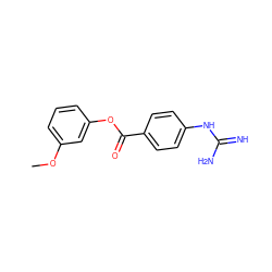 COc1cccc(OC(=O)c2ccc(NC(=N)N)cc2)c1 ZINC000027560846