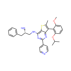 COc1cccc(OC(C)C)c1-c1c(C)sc2c(NC[C@@H](N)Cc3ccccc3)nc(-c3ccncc3)nc12 ZINC000653747949