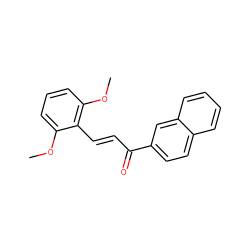 COc1cccc(OC)c1/C=C/C(=O)c1ccc2ccccc2c1 ZINC000082154717