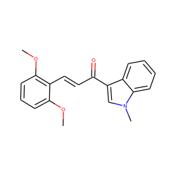 COc1cccc(OC)c1/C=C/C(=O)c1cn(C)c2ccccc12 ZINC000072126164