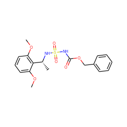 COc1cccc(OC)c1[C@@H](C)NS(=O)(=O)NC(=O)OCc1ccccc1 ZINC000473129023