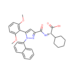 COc1cccc(OC)c1-c1cc(C(=O)N[C@H](C(=O)O)C2CCCCC2)nn1-c1cccc2ccccc12 ZINC000169352861