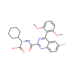 COc1cccc(OC)c1-c1nc(C(=O)N[C@H](C(=O)O)C2CCCCC2)nc2ccc(Cl)cc12 ZINC000299835665