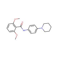 COc1cccc(OC)c1C(=O)Nc1ccc(N2CCCCC2)cc1 ZINC000000559913