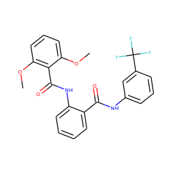 COc1cccc(OC)c1C(=O)Nc1ccccc1C(=O)Nc1cccc(C(F)(F)F)c1 ZINC000199852155