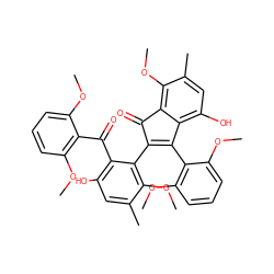 COc1cccc(OC)c1C(=O)c1c(O)cc(C)c(OC)c1C1=C(c2c(OC)cccc2OC)c2c(O)cc(C)c(OC)c2C1=O ZINC000473137253