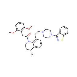 COc1cccc(OC)c1CC(=O)N1CC[C@@H](C)c2cccc(CCN3CCN(c4nsc5ccccc45)CC3)c21 ZINC000028527654