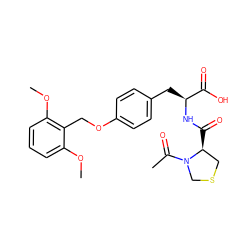 COc1cccc(OC)c1COc1ccc(C[C@H](NC(=O)[C@H]2CSCN2C(C)=O)C(=O)O)cc1 ZINC000028019789