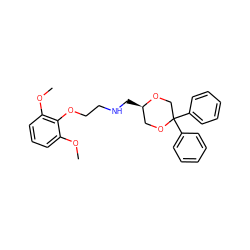 COc1cccc(OC)c1OCCNC[C@@H]1COC(c2ccccc2)(c2ccccc2)CO1 ZINC000040955916