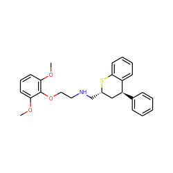 COc1cccc(OC)c1OCCNC[C@H]1C[C@H](c2ccccc2)c2ccccc2S1 ZINC000013473089