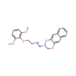 COc1cccc(OC)c1OCCNC[C@H]1COc2cc3ccccc3cc2O1 ZINC000006019137