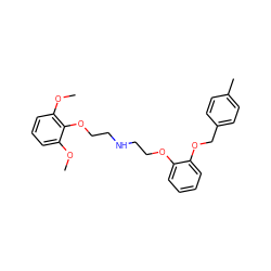 COc1cccc(OC)c1OCCNCCOc1ccccc1OCc1ccc(C)cc1 ZINC000013676647