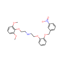 COc1cccc(OC)c1OCCNCCOc1ccccc1OCc1cccc([N+](=O)[O-])c1 ZINC000013676652