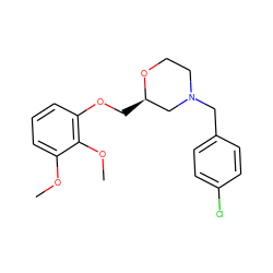 COc1cccc(OC[C@@H]2CN(Cc3ccc(Cl)cc3)CCO2)c1OC ZINC000013579638