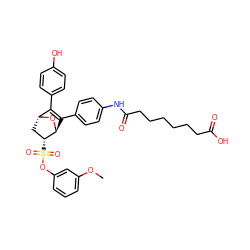 COc1cccc(OS(=O)(=O)[C@@H]2C[C@H]3O[C@H]2C(c2ccc(NC(=O)CCCCCCC(=O)O)cc2)=C3c2ccc(O)cc2)c1 ZINC000473093167