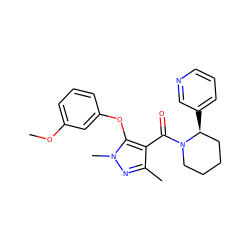 COc1cccc(Oc2c(C(=O)N3CCCC[C@@H]3c3cccnc3)c(C)nn2C)c1 ZINC000095592695