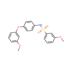 COc1cccc(Oc2ccc(NS(=O)(=O)c3cccc(OC)c3)cc2)c1 ZINC000589433550