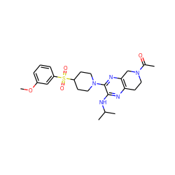 COc1cccc(S(=O)(=O)C2CCN(c3nc4c(nc3NC(C)C)CCN(C(C)=O)C4)CC2)c1 ZINC001772588813