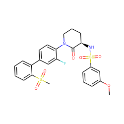 COc1cccc(S(=O)(=O)N[C@@H]2CCCN(c3ccc(-c4ccccc4S(C)(=O)=O)cc3F)C2=O)c1 ZINC000029125940