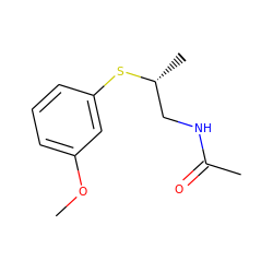 COc1cccc(S[C@H](C)CNC(C)=O)c1 ZINC000058592354