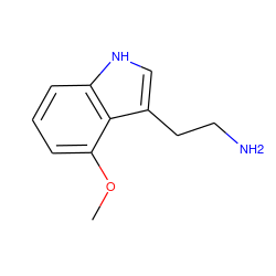 COc1cccc2[nH]cc(CCN)c12 ZINC000005734222