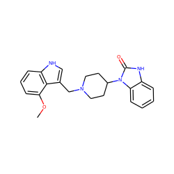 COc1cccc2[nH]cc(CN3CCC(n4c(=O)[nH]c5ccccc54)CC3)c12 ZINC000053247030