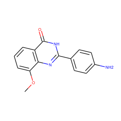 COc1cccc2c(=O)[nH]c(-c3ccc(N)cc3)nc12 ZINC000027564641