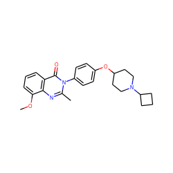 COc1cccc2c(=O)n(-c3ccc(OC4CCN(C5CCC5)CC4)cc3)c(C)nc12 ZINC000045484668