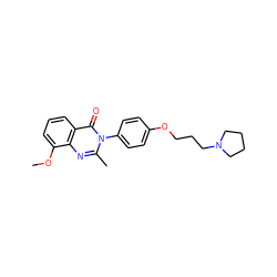 COc1cccc2c(=O)n(-c3ccc(OCCCN4CCCC4)cc3)c(C)nc12 ZINC000040918919