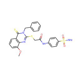 COc1cccc2c(=S)n(Cc3ccccc3)c(SCC(=O)Nc3ccc(S(N)(=O)=O)cc3)nc12 ZINC000299828626