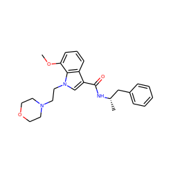 COc1cccc2c(C(=O)N[C@@H](C)Cc3ccccc3)cn(CCN3CCOCC3)c12 ZINC000013817353